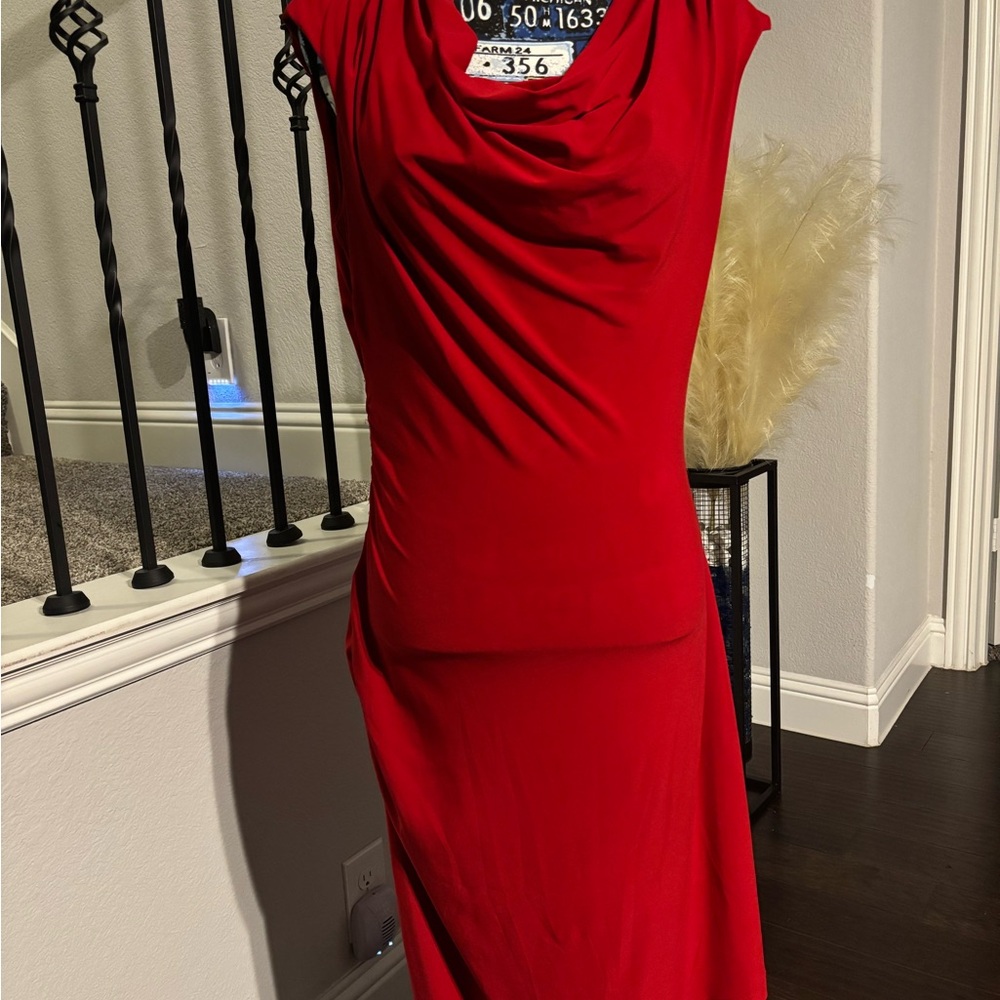 Ronni Nicole Ruched Red Dress